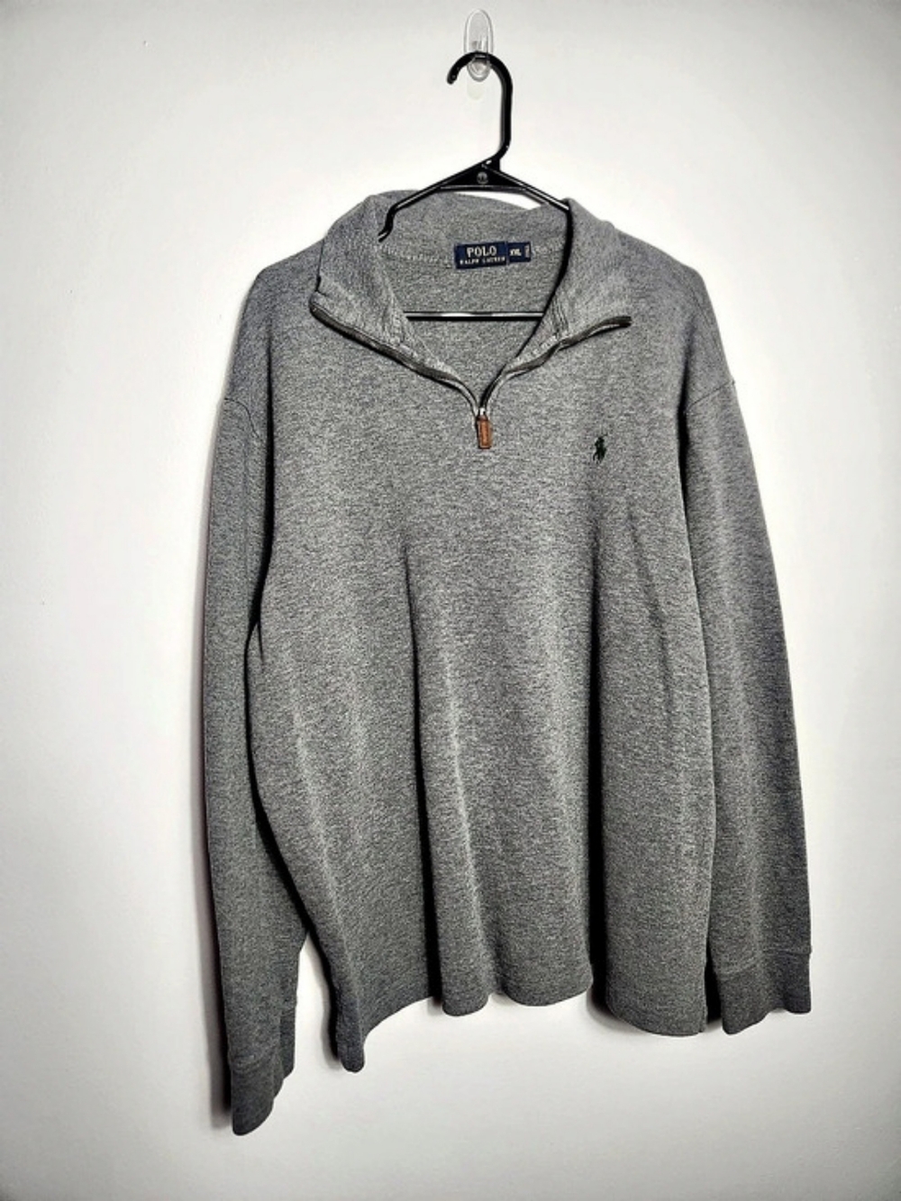 Polo Ralph Lauren 100% Cotton 1/4 Zip Pullover Sweatshirt Gray Men's Size XXL